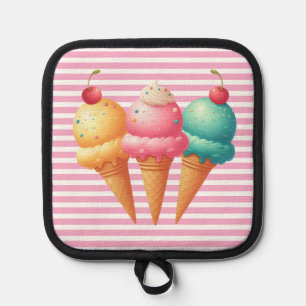 Farbige Eiscreme Topflappen