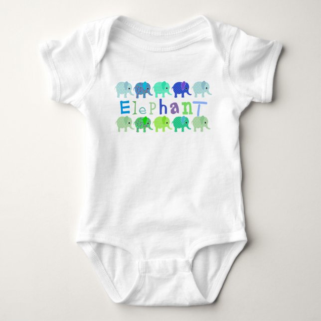 Farbige Elefanten Baby Romper Baby Strampler (Vorderseite)