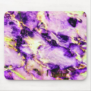 Farbige Elegante Marmor Lila Rosa und Gold Mousepad