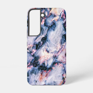 Farbige Elegante Marmor Weiß Blau und Rosa Samsung Galaxy Hülle