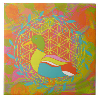 Farbige Ente – Lebendige Naturinspirierte Kunst Fliese
