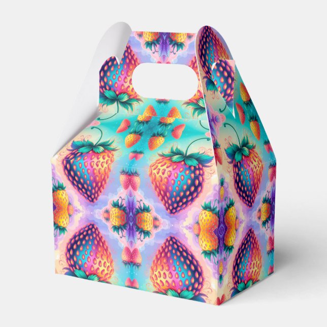 Farbige Erdbeere Geschenkschachtel (Vorderseite)