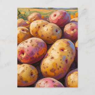 Farbige Erntekartoffeln Postkarte