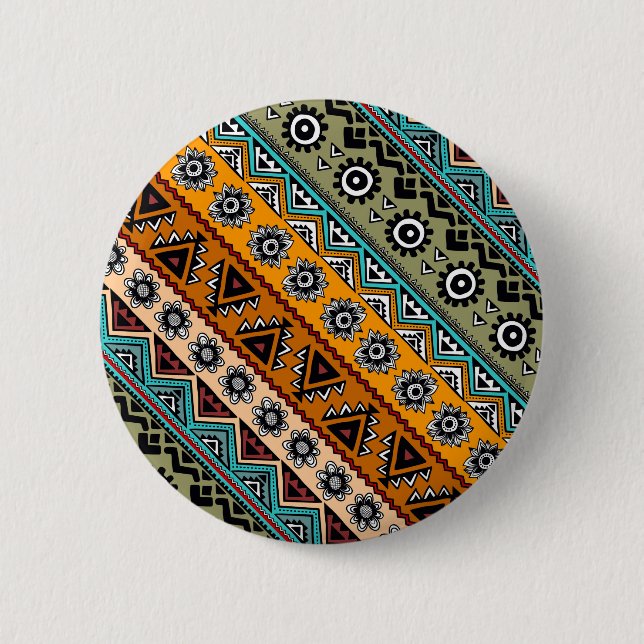 Farbige, ethnisch-aztec-Muster Button (Vorderseite)