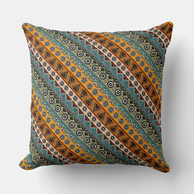 Farbige, ethnisch-aztec-Muster Kissen (Vorderseite)
