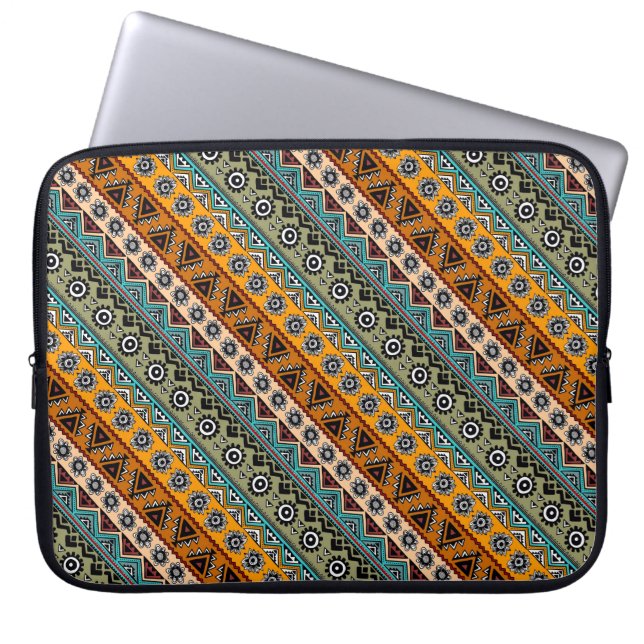 Farbige, ethnisch-aztec-Muster Laptopschutzhülle (Vorderseite)