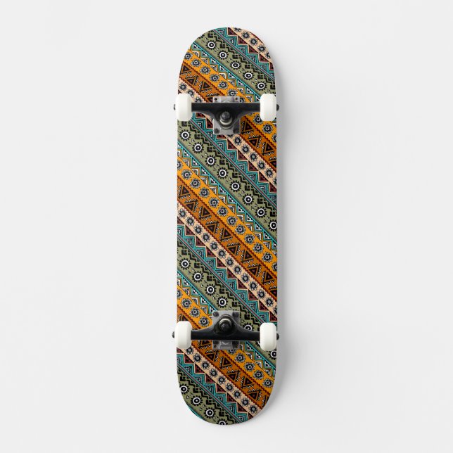 Farbige, ethnisch-aztec-Muster Skateboard (Vorderseite)