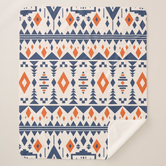 Farbige ethnisch nahtlose Stammesmuster Sherpadecke (Vorderseite)