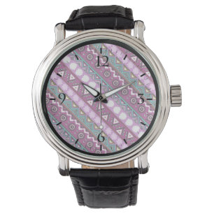 Farbige ethnische Muster Design-Mauspad Armbanduhr