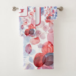 Farbige Eukalyptus-Blätter Badhandtuch Set