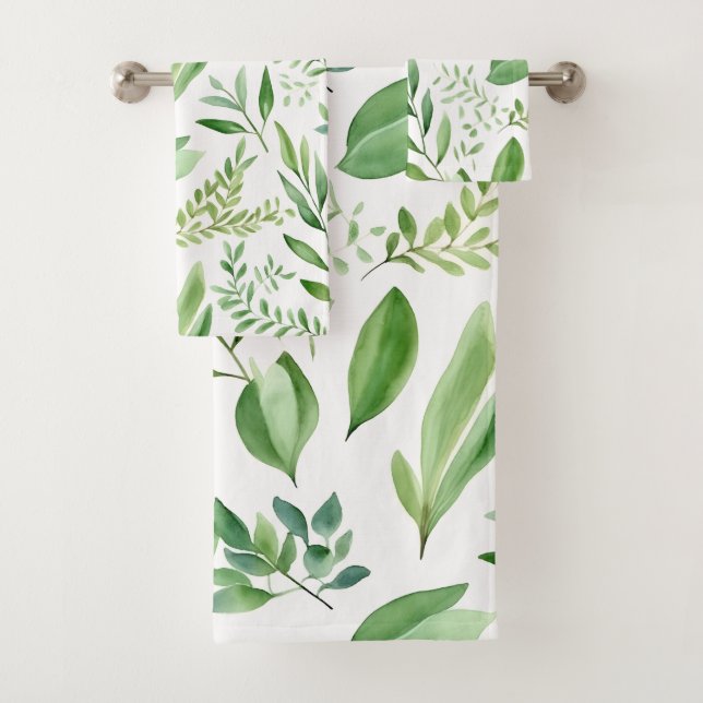 Farbige Eukalyptus-Blätter in rustikalen Farben Badhandtuch Set (Insitu)