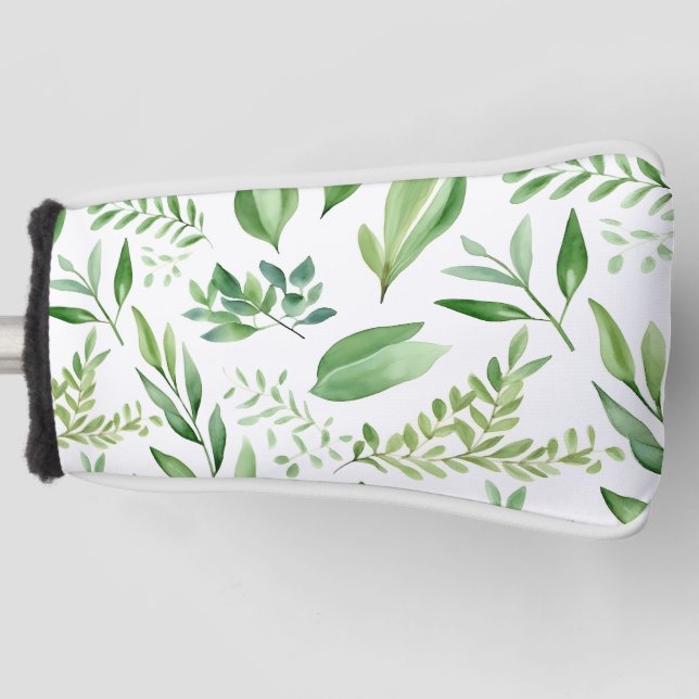 Farbige Eukalyptus-Blätter in rustikalen Farben Golf Headcover (Vorderseite)