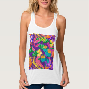 Farbige exotische Blumendesigns Tank Top
