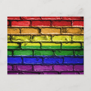 Farbige Fahne aus LGBT-Regenbogen Postkarte