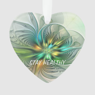 Farbige Fantasie Abstrakte Blume Fraktal Art Text Ornament