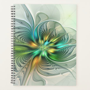 Farbige Fantasie Moderne Abstrakte Blume Fraktal Planer