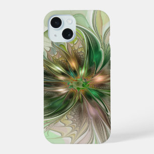Farbige Fantasie Moderne Abstrakte Fraktal-Blume iPhone 15 Hülle