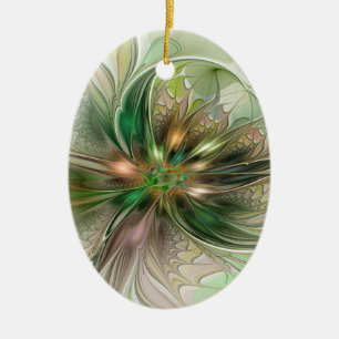 Farbige Fantasie Moderne Abstrakte Fraktal-Blume Keramik Ornament