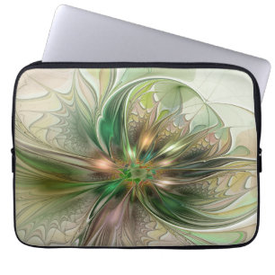 Farbige Fantasie Moderne Abstrakte Fraktal-Blume Laptopschutzhülle