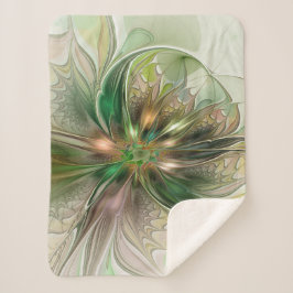 Farbige Fantasie Moderne Abstrakte Fraktal-Blume Sherpadecke