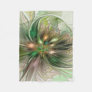 Farbige Fantasie Moderne Abstrakte Fraktale Blume Fleecedecke