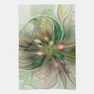 Farbige Fantasie Moderne Abstrakte Fraktale Blume Geschirrtuch