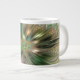 Farbige Fantasie Moderne Abstrakte Fraktale Blume Jumbo-Tasse