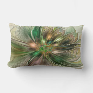 Farbige Fantasie Moderne Abstrakte Fraktale Blume Lendenkissen