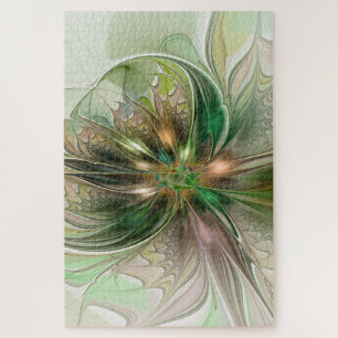 Farbige Fantasie Moderne Abstrakte Fraktale Blume Puzzle