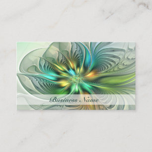 Farbige Fantasy-Abstrakte Blumen-Fraktal-Kunst Visitenkarte