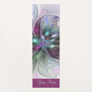 Farbige Fantasy-Abstrakte Fraktal-Kunst-Blumenname Yogamatte