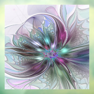 Farbige Fantasy-Abstrakte Moderne Fraktal-Blume Fensteraufkleber