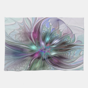 Farbige Fantasy-Abstrakte Moderne Fraktal-Blume Handtuch
