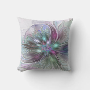 Farbige Fantasy-Abstrakte Moderne Fraktal-Blume Kissen