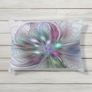 Farbige Fantasy-Abstrakte Moderne Fraktal-Blume Kissen Für Draußen