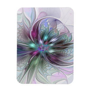 Farbige Fantasy-Abstrakte Moderne Fraktal-Blume Magnet
