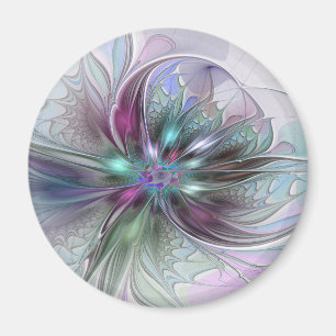 Farbige Fantasy-Abstrakte Moderne Fraktal-Blume Magnet