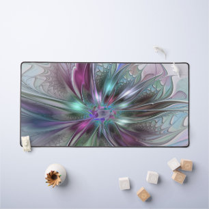 Farbige Fantasy-Abstrakte Moderne Fraktal-Blume Schreibtischunterlage