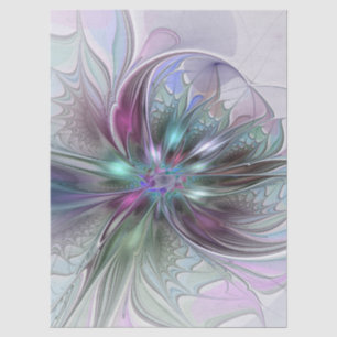 Farbige Fantasy-Abstrakte Moderne Fraktal-Blume Seidenpapier