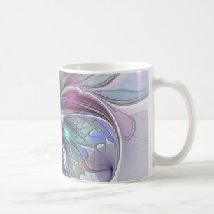 Farbige Fantasy-Abstrakte Moderne Fraktal-Blume Tasse