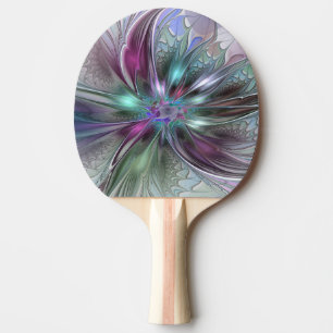 Farbige Fantasy-Abstrakte Moderne Fraktal-Blume Tischtennis Schläger