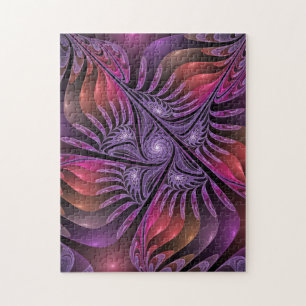 Farbige Fantasy-Abstrakte moderne violette Fraktal Puzzle