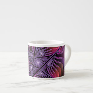 Farbige Fantasy-Abstrakte Trippy-Lila-Fraktal Espressotasse
