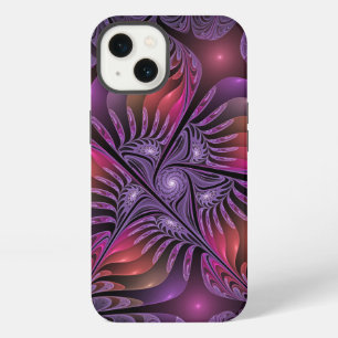 Farbige Fantasy-Abstrakte Trippy-Lila-Fraktal iPhone 13 Hülle