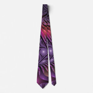 Farbige Fantasy-Abstrakte Trippy-Lila-Fraktal Krawatte
