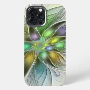 Farbige Fantasy-Blume Moderne Abstrakte Fraktal iPhone 13 Pro Max Hülle