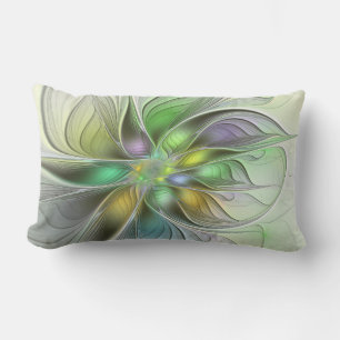 Farbige Fantasy-Blume Moderne Abstrakte Fraktal Kissen Für Draußen