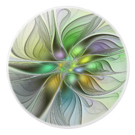 Farbige Fantasy-Blumen-Moderne Abstrakte Fraktal Keramikknauf