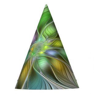 Farbige Fantasy-Blumen-Moderne-Abstrakte-Fraktal Partyhütchen