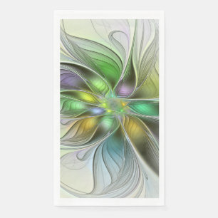 Farbige Fantasy-Blumen-Moderne-Abstrakte-Fraktal Serviette